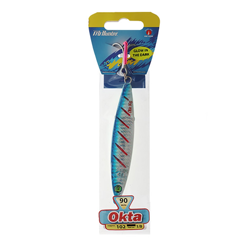 Pro Hunter Okta Micro Jig with Treble Hook 90g Silver Blue