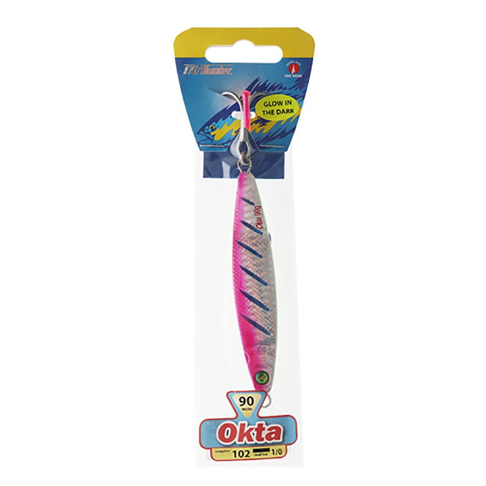 Pro Hunter Okta Micro Jig with Treble Hook 90g Silver Pink