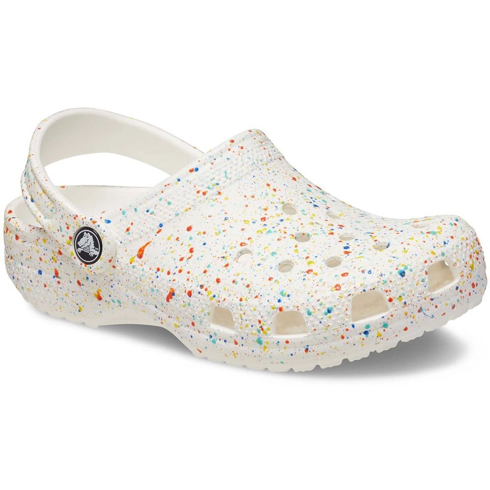 Crocs Classic Kids Easy Slip-On Clogs Paint Splatter White/Multi J2 / US 2Y