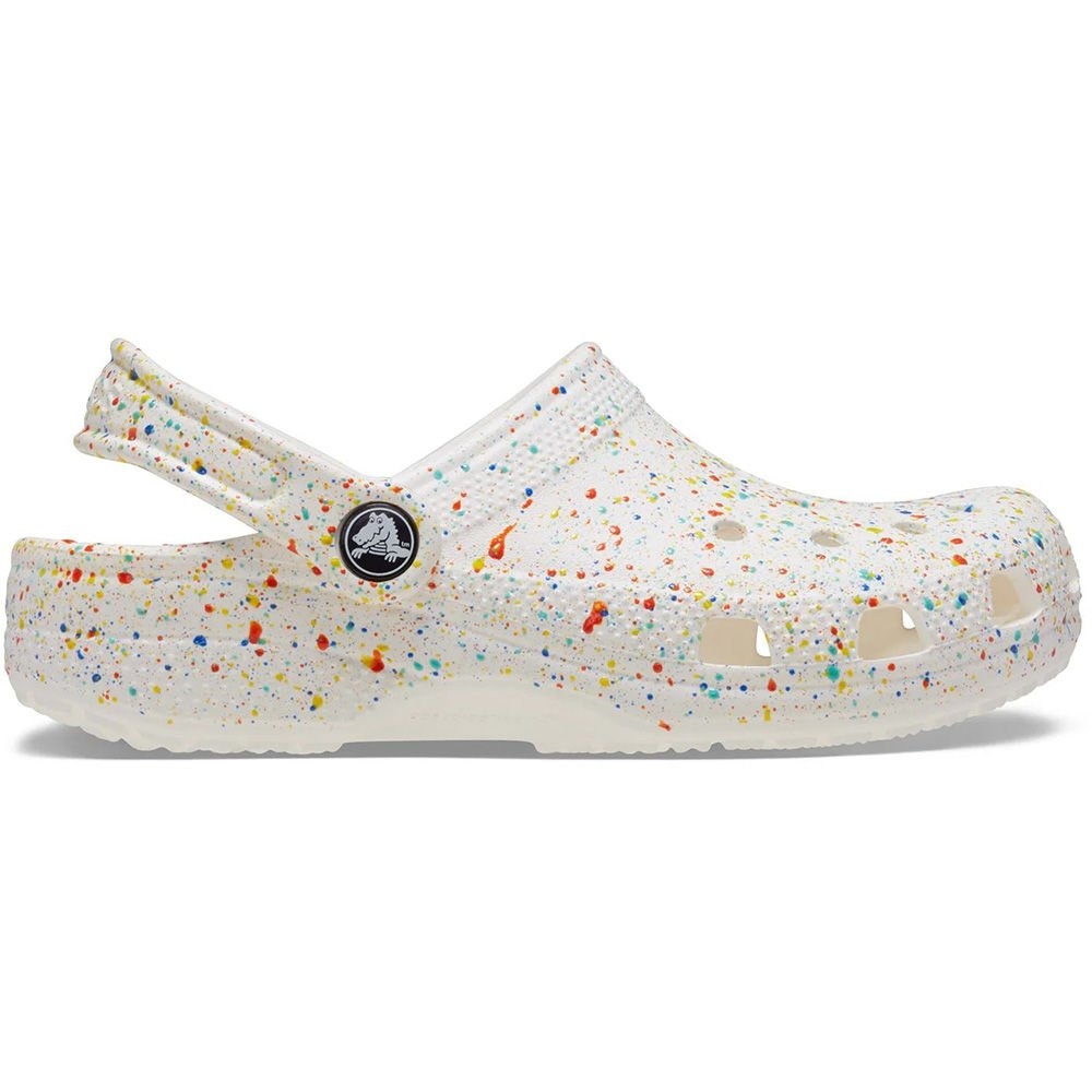 Crocs Classic Kids Easy Slip-On Clogs Paint Splatter White/Multi J2 / US 2Y