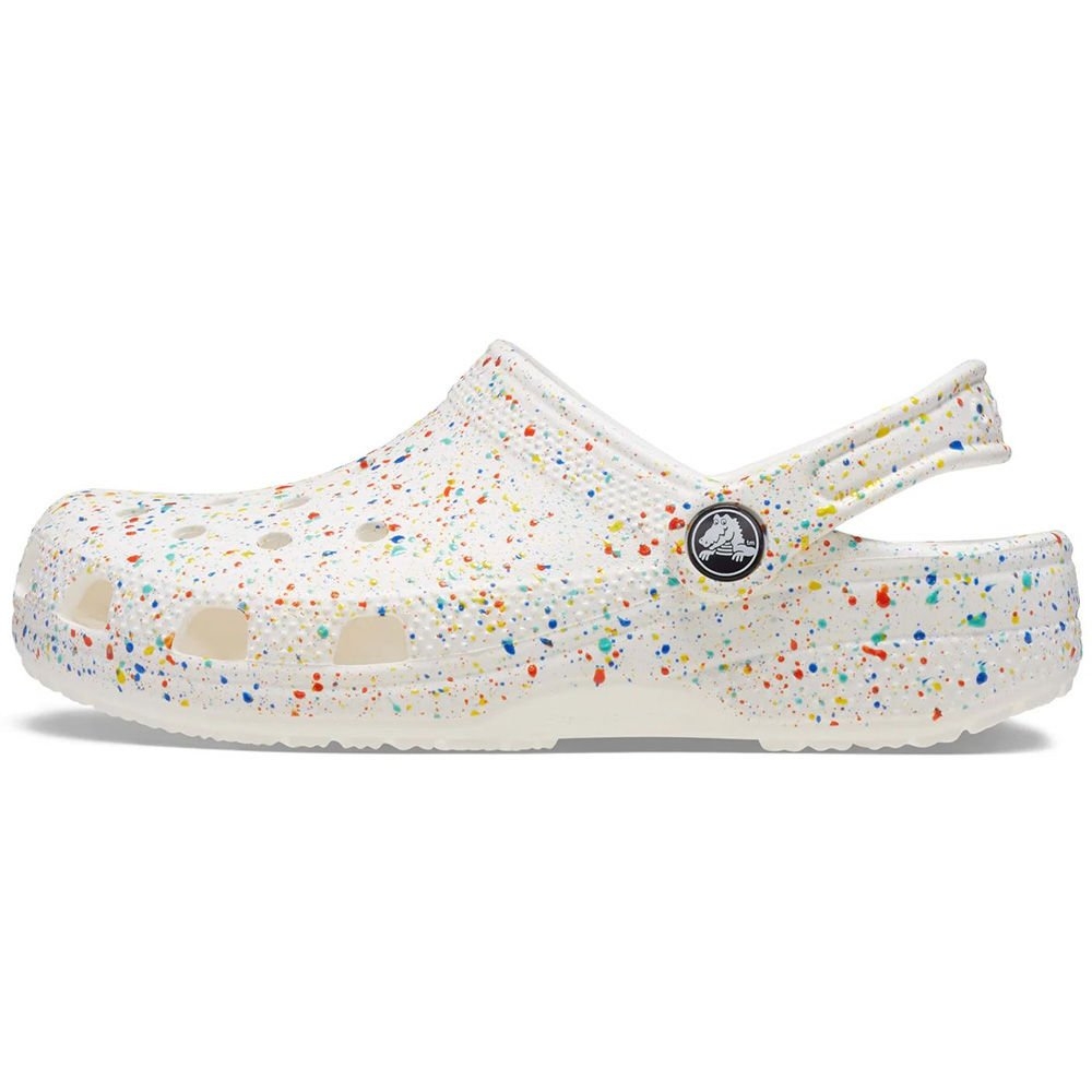 Crocs Classic Kids Easy Slip-On Clogs Paint Splatter White/Multi J2 / US 2Y