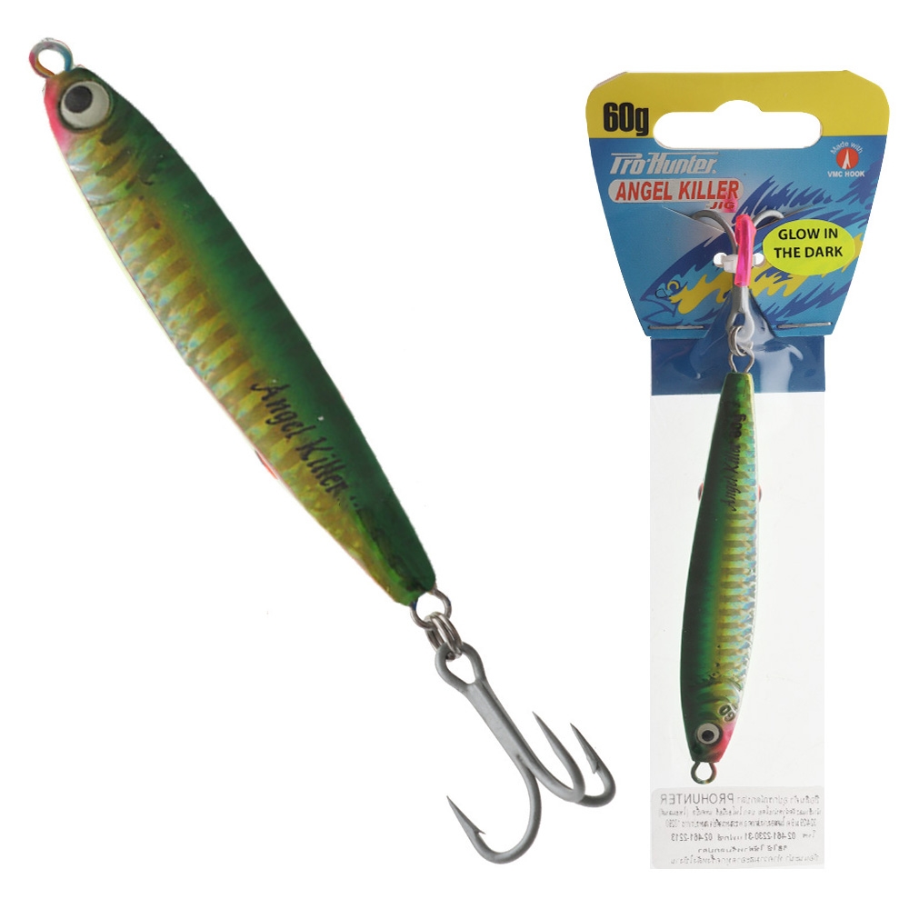 Pro Hunter Angel Killer Kahawai Casting Jig 60g Green/Yellow