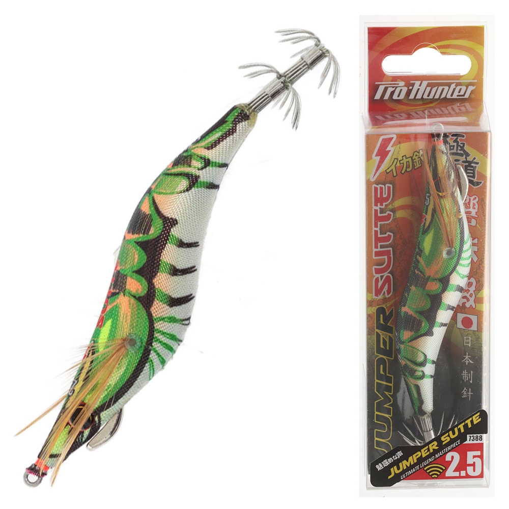 Pro Hunter Jumper Sutte Squid Jig Size 2.5 Shrimp Green