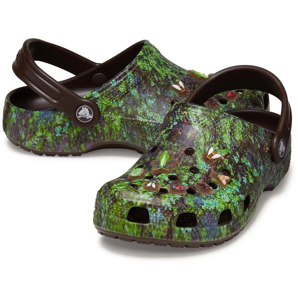 Crocs Classic Kids Easy Slip-On Clogs Bugs Coffee/Multi J2 / US 2Y