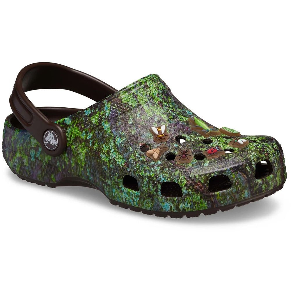 Crocs Classic Kids Easy Slip-On Clogs Bugs Coffee/Multi J2 / US 2Y