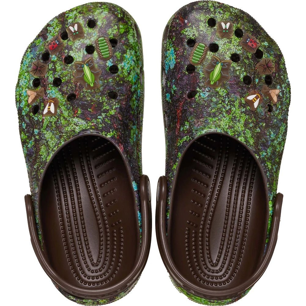 Crocs Classic Kids Easy Slip-On Clogs Bugs Coffee/Multi J6 / US6Y