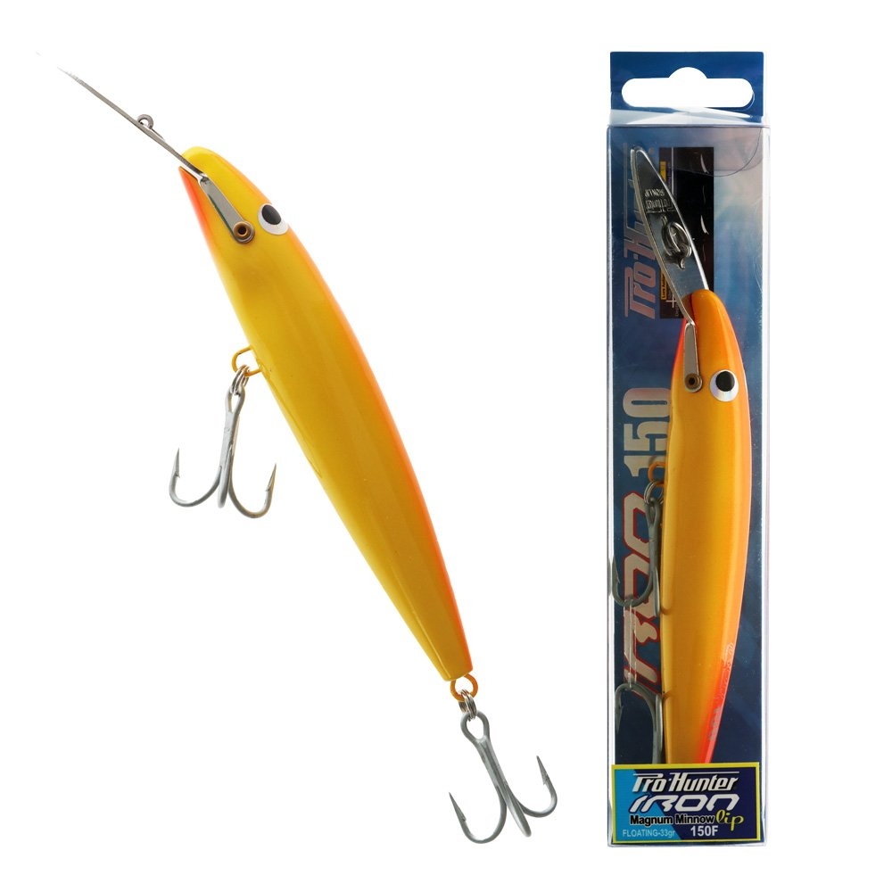 Pro Hunter Iron Lip Magnum Minnow Deep Diving Trolling Lure 150mm 33g Gold Orange