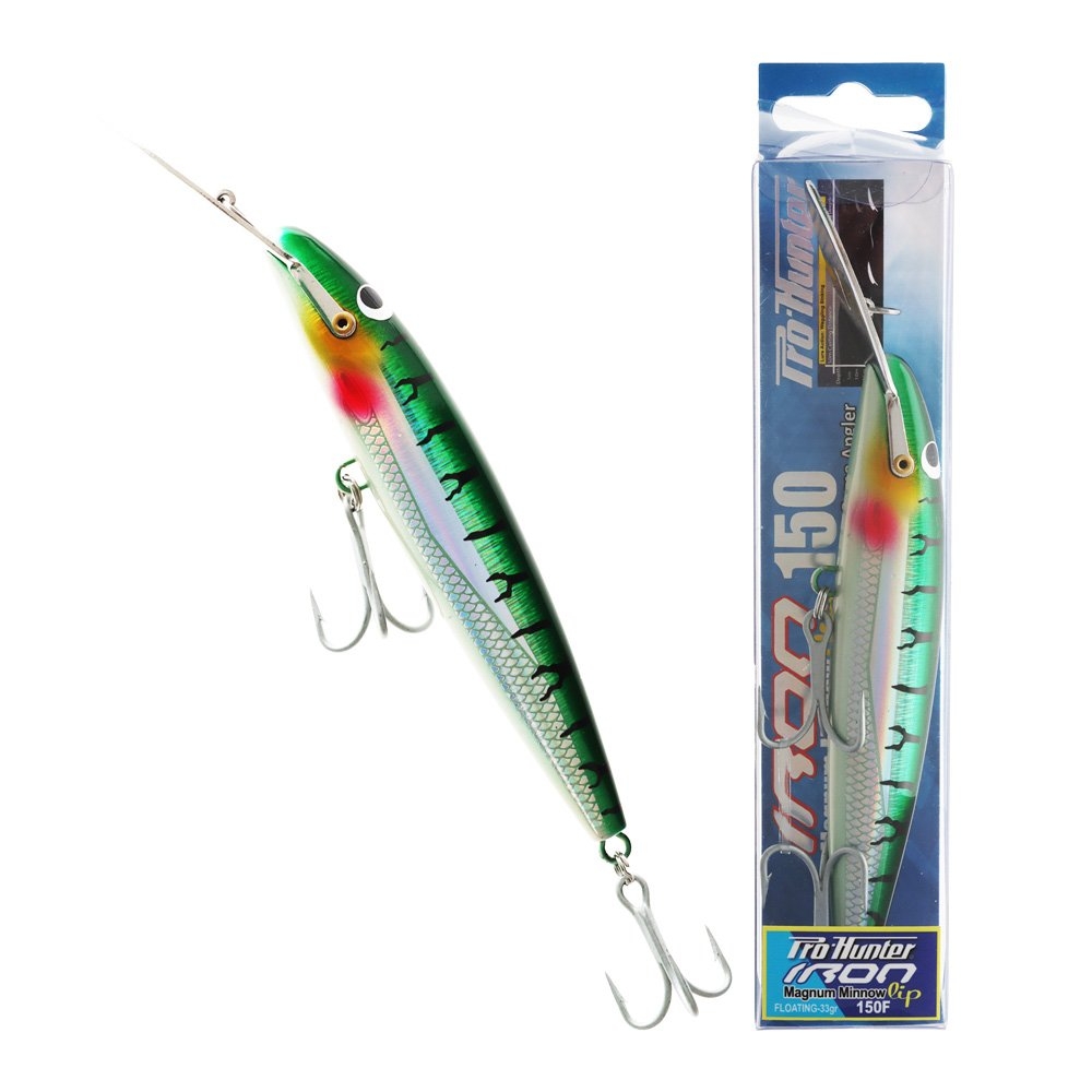 Pro Hunter Iron Lip Magnum Minnow Deep Diving Trolling Lure 150mm 33g Green Mackerel