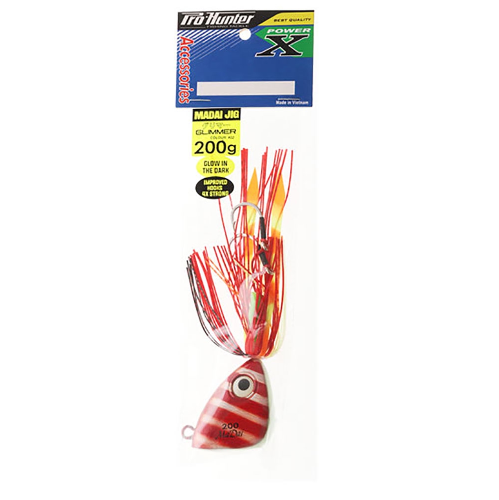 Pro Hunter Madai Vertical Slow Jig 200g Red Zebra Silver