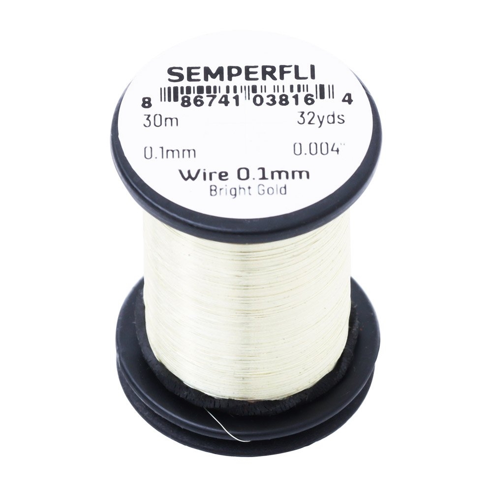 Semperfli Ultrafine Fly Tying Wire 0.1mm x 30m Bright Gold