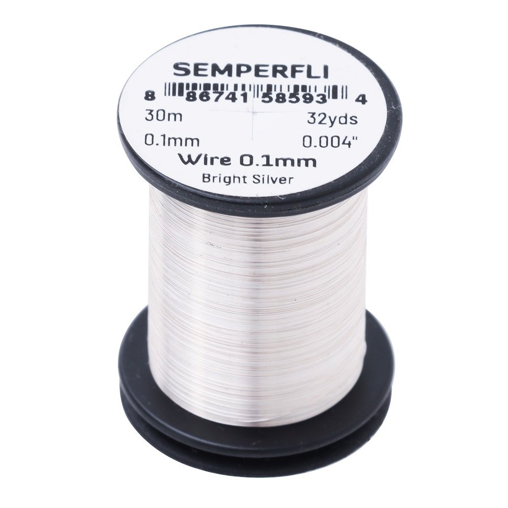 Semperfli Ultrafine Fly Tying Wire 0.1mm x 30m Bright Silver
