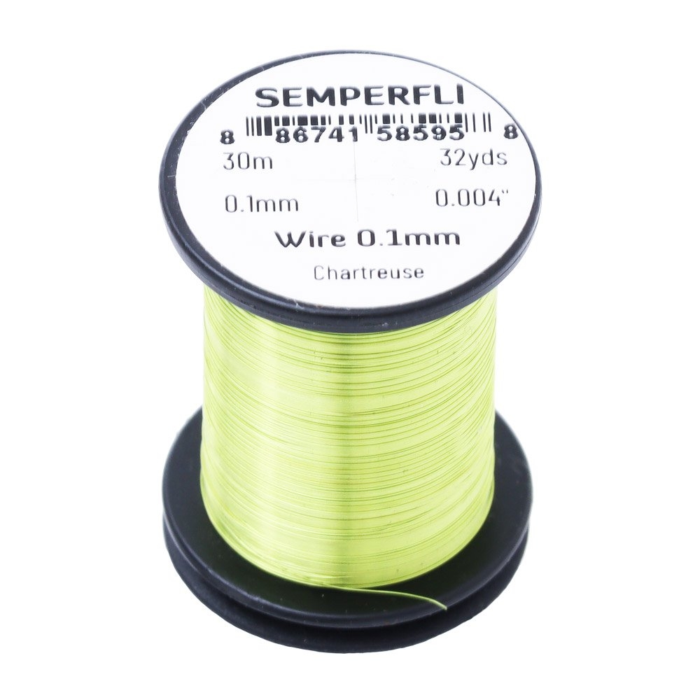 Semperfli Ultrafine Fly Tying Wire 0.1mm x 30m Chartreuse