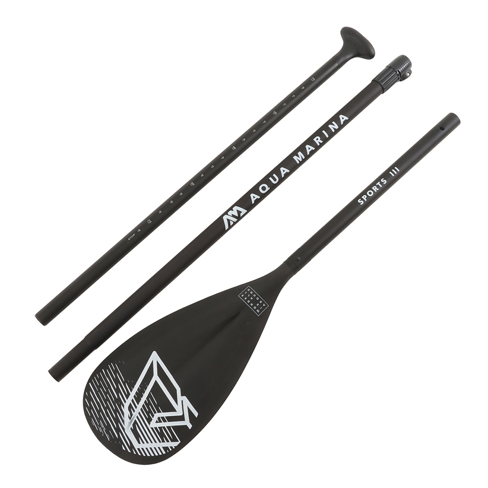 Aqua Marina Sports III Adjustable Aluminium SUP Paddle 175-215cm 3pc Black