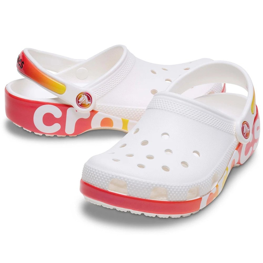 Crocs Classic Kids Easy Slip-On Clogs Reflector White/Multi C12