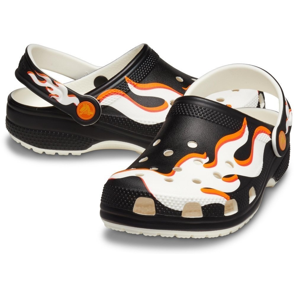 Crocs Classic Kids Easy Slip-On Clogs Glow Flames Blue Glow J5 / US 5Y