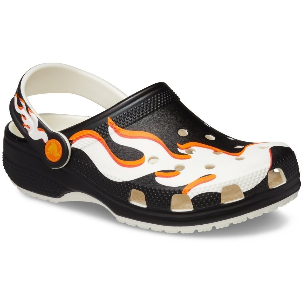 Crocs Classic Kids Easy Slip-On Clogs Glow Flames Blue Glow J2 / US 2Y