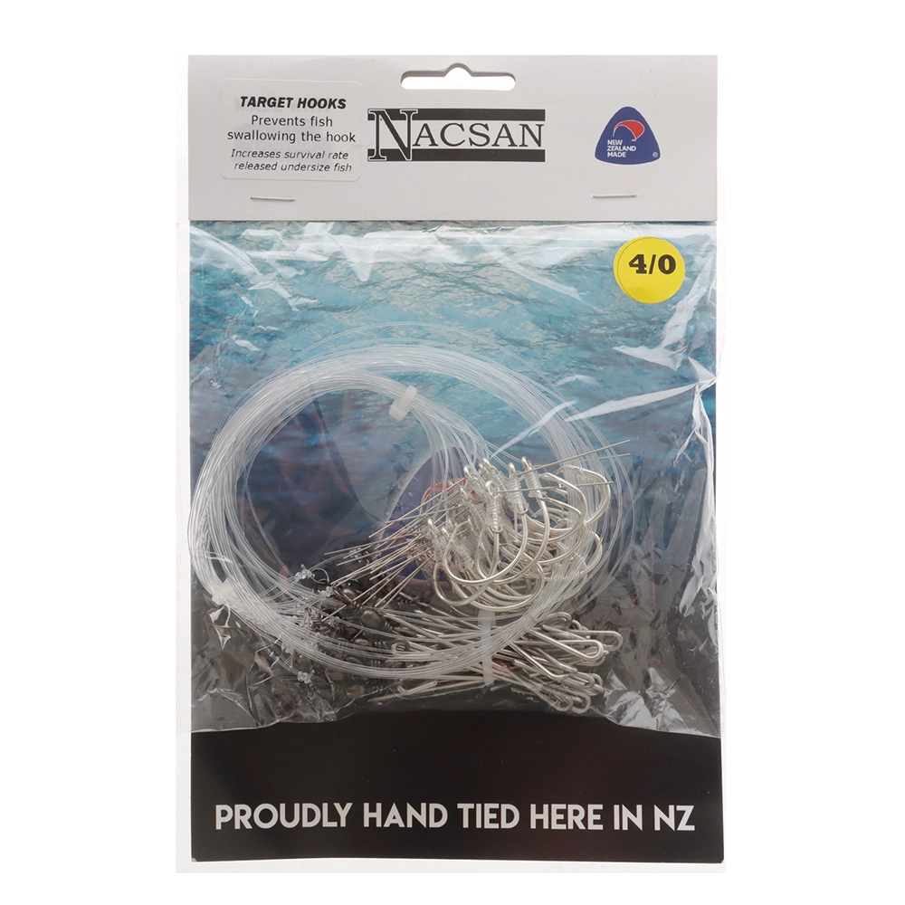 Nacsan Longline Traces with Target Hooks 4/0 Qty 25 Nacsan Longline Traces with Target Hooks 4/0 Qty 25