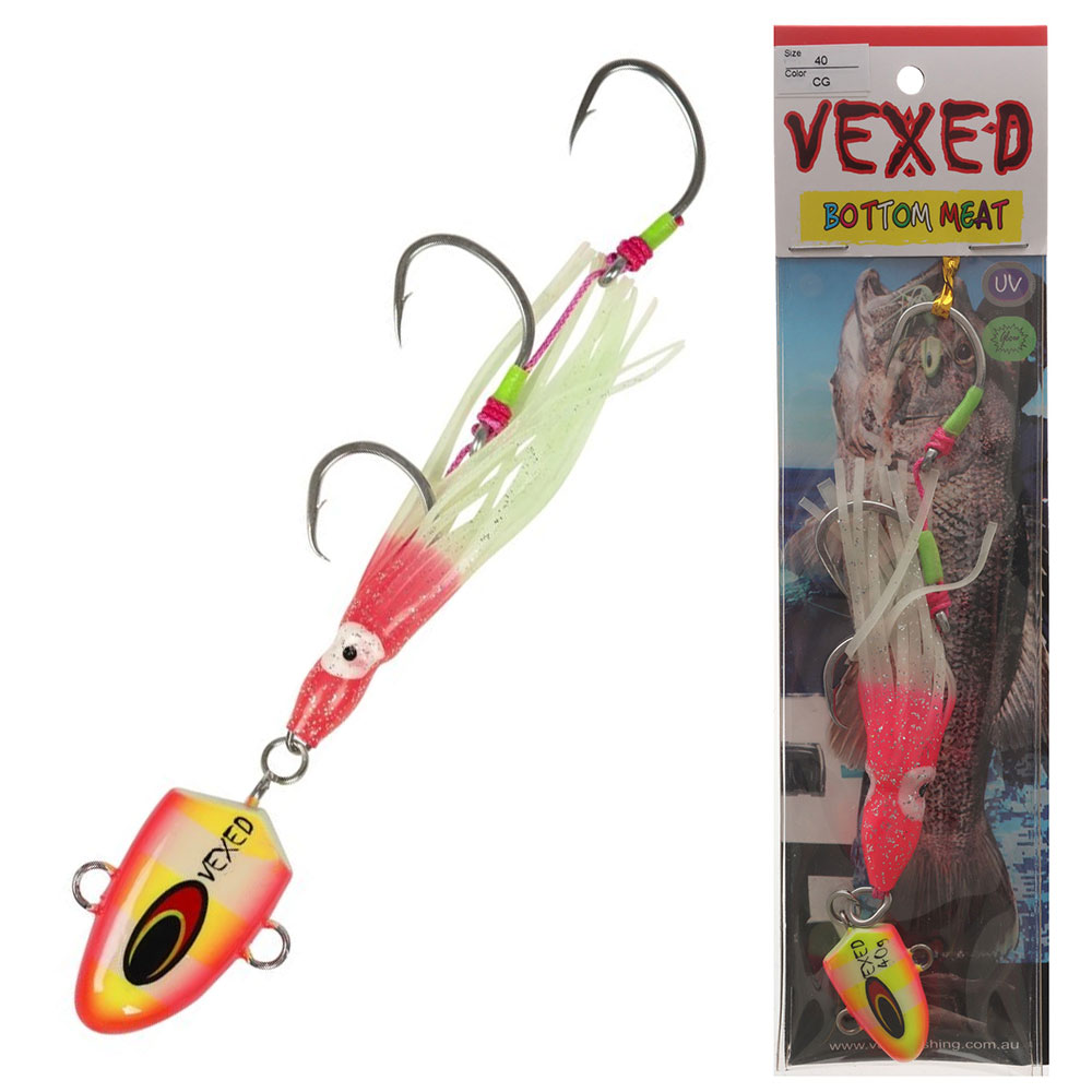 Vexed Bottom Meat Hybrid Jig / Bait Rig 40g Chartreuse Glow