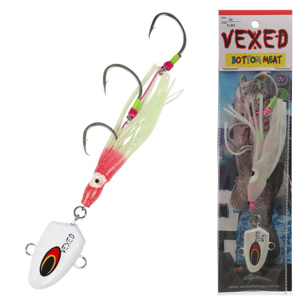 Vexed Bottom Meat Hybrid Jig / Bait Rig 60g Albino Glow