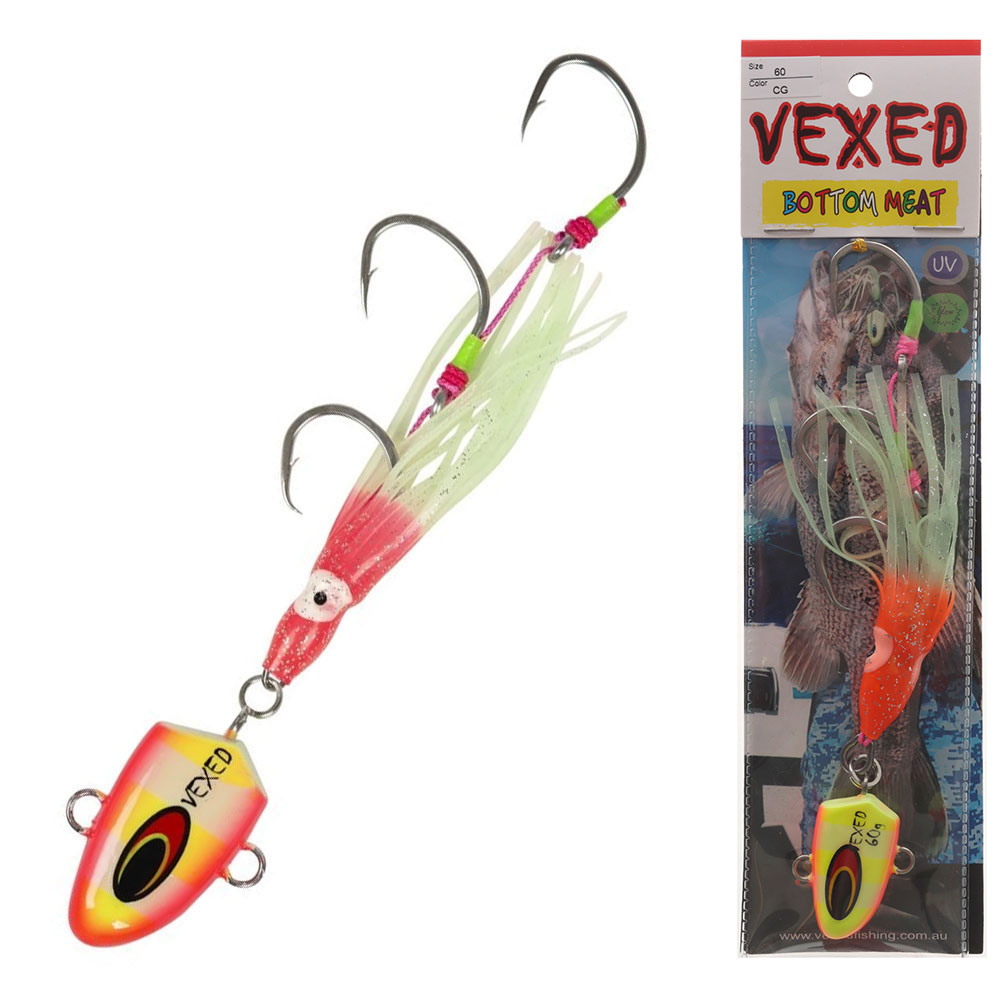 Vexed Bottom Meat Hybrid Jig / Bait Rig 60g Chartreuse Glow