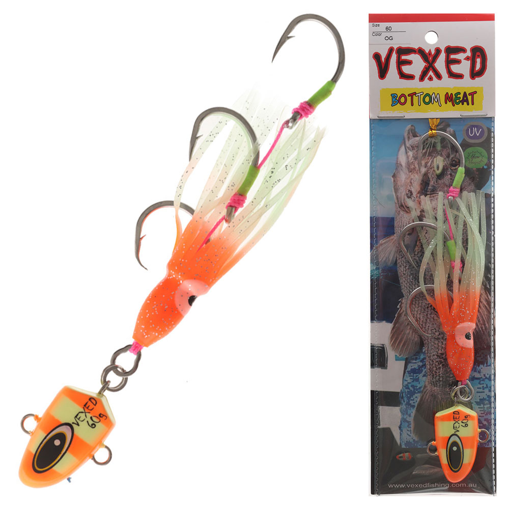 Vexed Bottom Meat Hybrid Jig / Bait Rig 60g Orange Glow