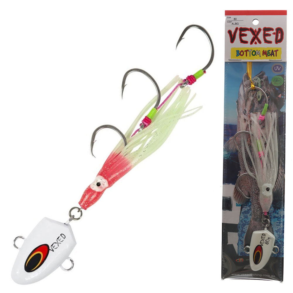 Vexed Bottom Meat Hybrid Jig / Bait Rig 80g Albino Glow
