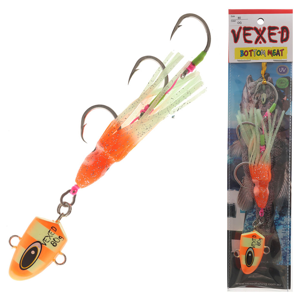 Vexed Bottom Meat Hybrid Jig / Bait Rig 80g Orange Glow