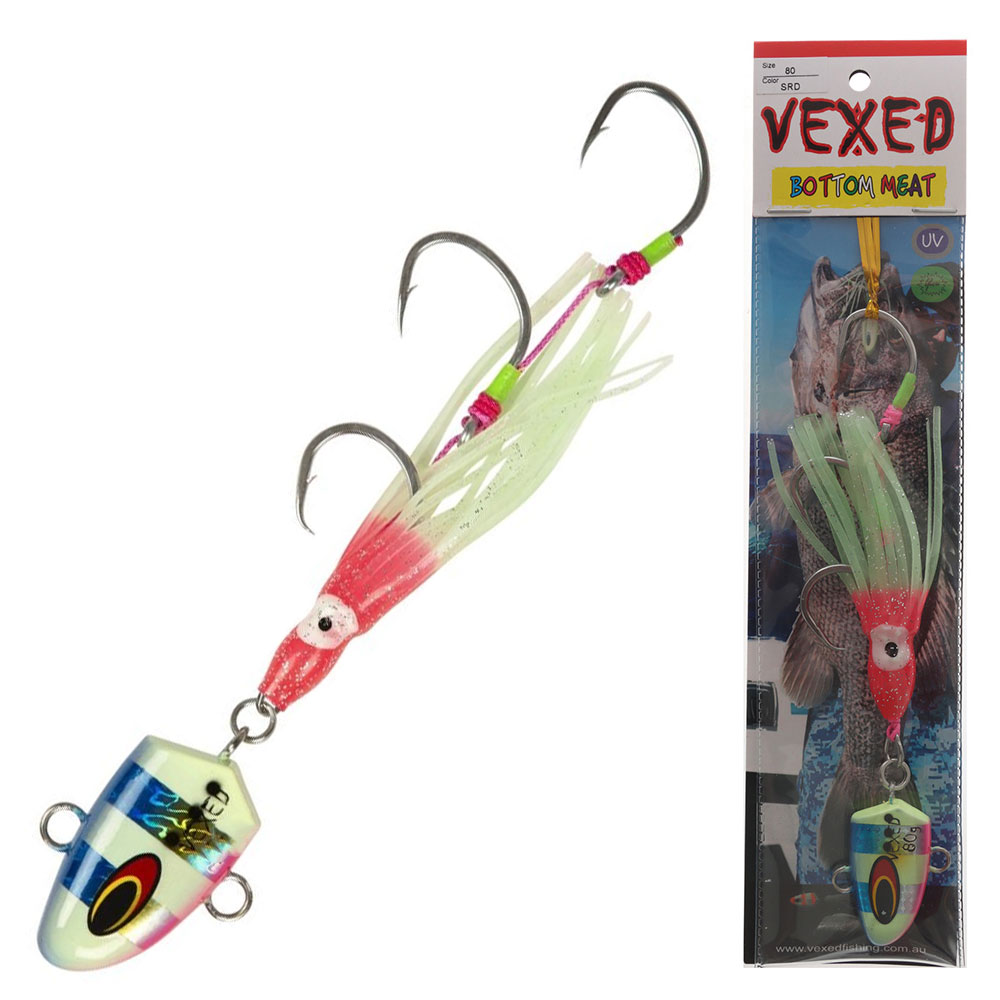 Vexed Bottom Meat Hybrid Jig / Bait Rig 80g Sardine Glow