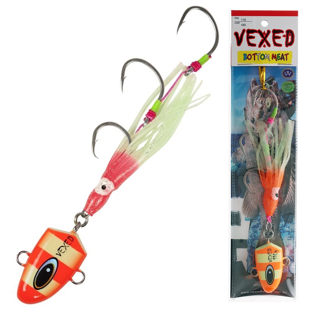 Vexed Bottom Meat Hybrid Jig / Bait Rig 110g Orange Glow