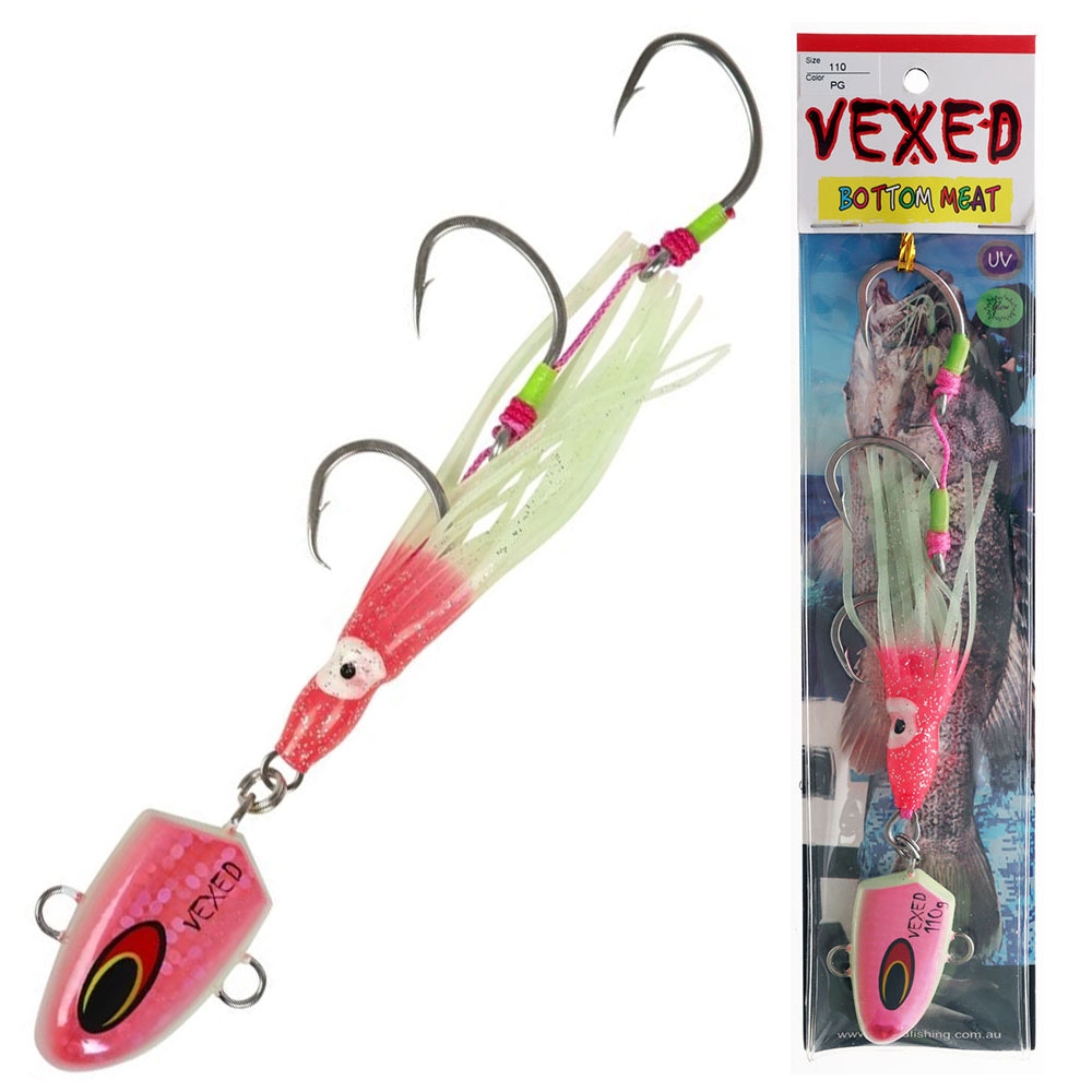 Vexed Bottom Meat Hybrid Jig / Bait Rig 110g Pink Glow