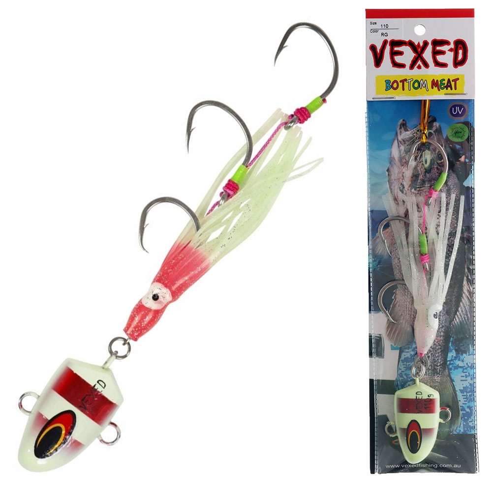 Vexed Bottom Meat Hybrid Jig / Bait Rig 110g Red Glow