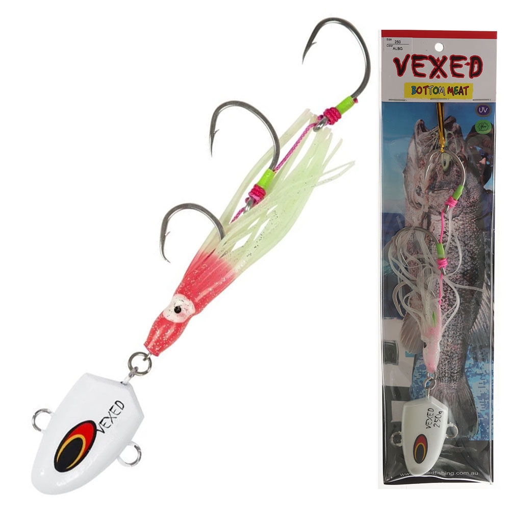 Vexed Bottom Meat Hybrid Jig / Bait Rig 250g Albino Glow