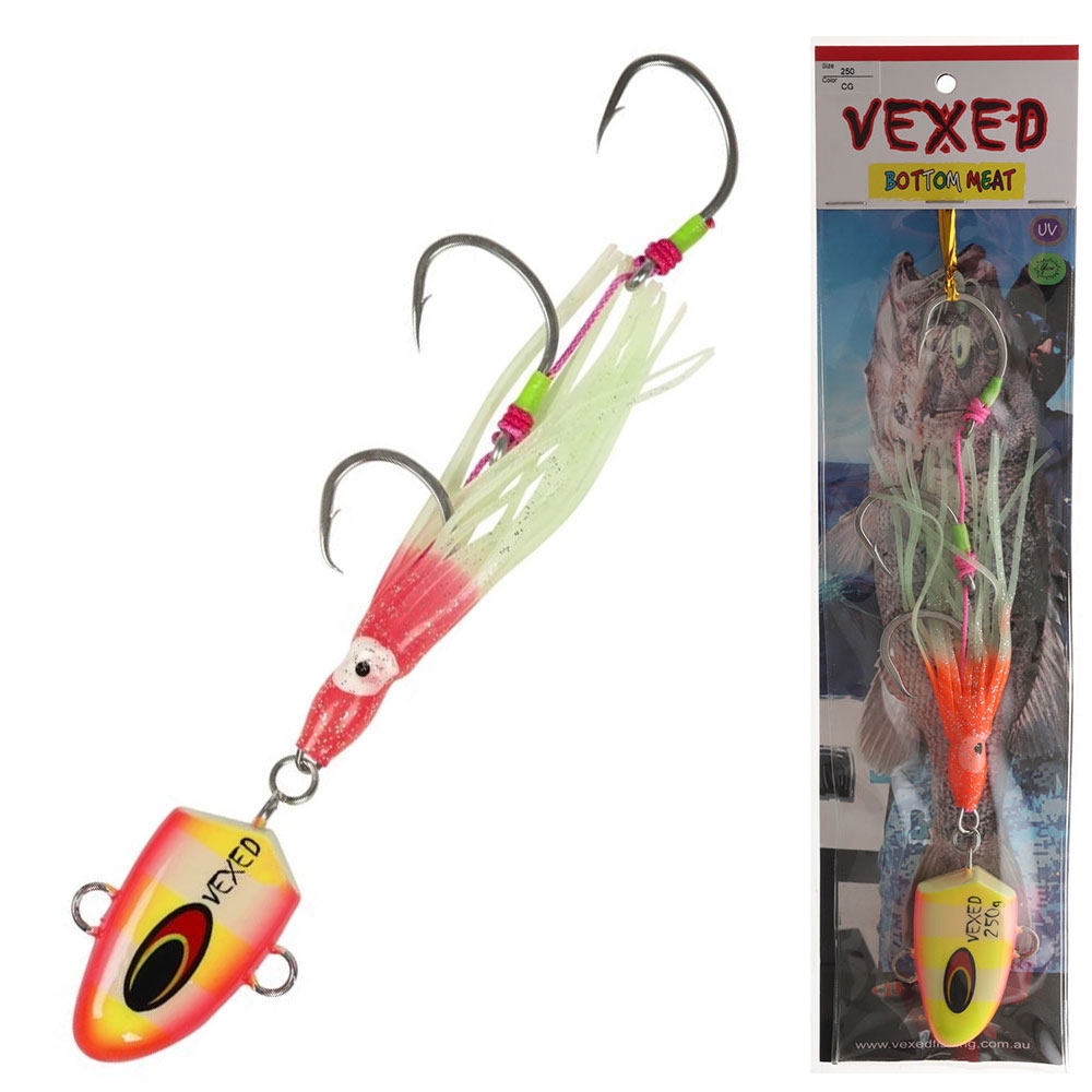 Vexed Bottom Meat Hybrid Jig / Bait Rig 250g Chartreuse Glow