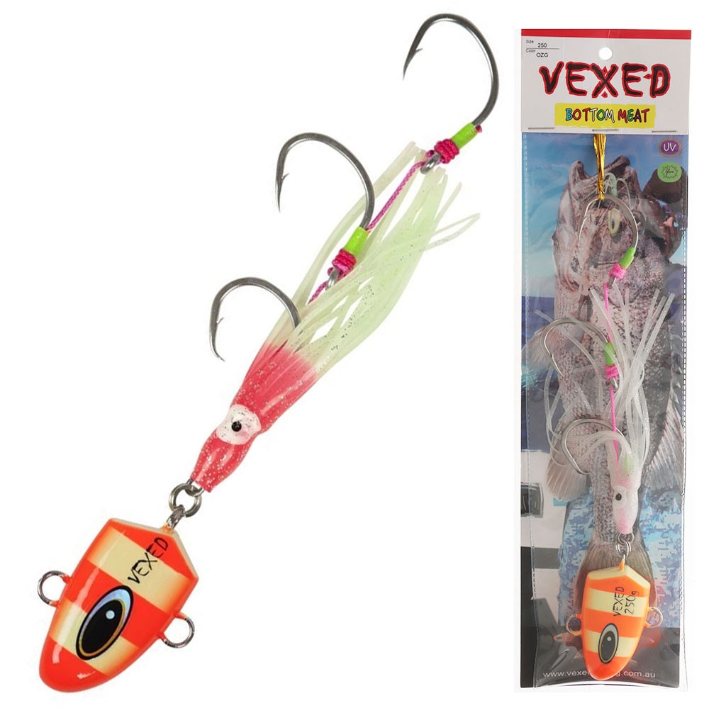 Vexed Bottom Meat Hybrid Jig / Bait Rig 250g Orange Glow