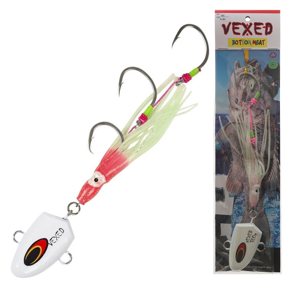 Vexed Bottom Meat Hybrid Jig / Bait Rig 300g Albino Glow