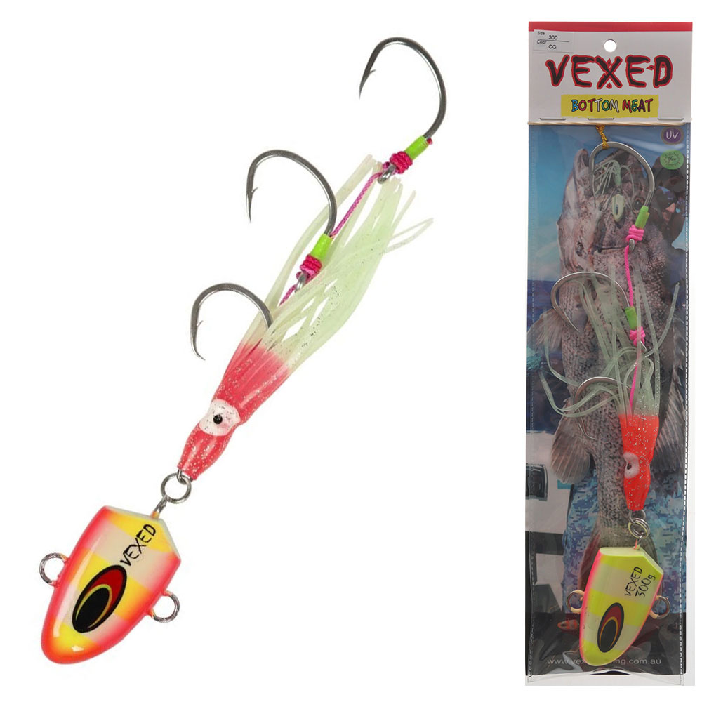Vexed Bottom Meat Hybrid Jig / Bait Rig 300g Chartreuse Glow