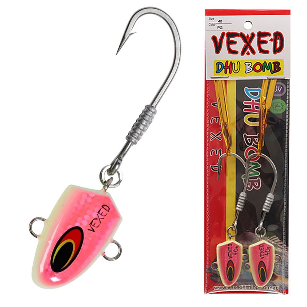Vexed Dhu Bomb Jig Head Pink Glow 40g Qty 2