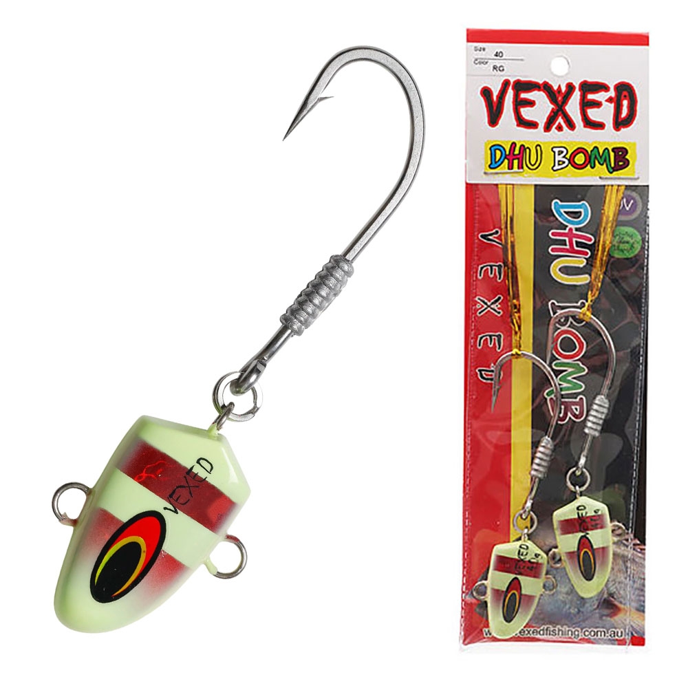 Vexed Dhu Bomb Jig Head Red Glow 40g Qty 2