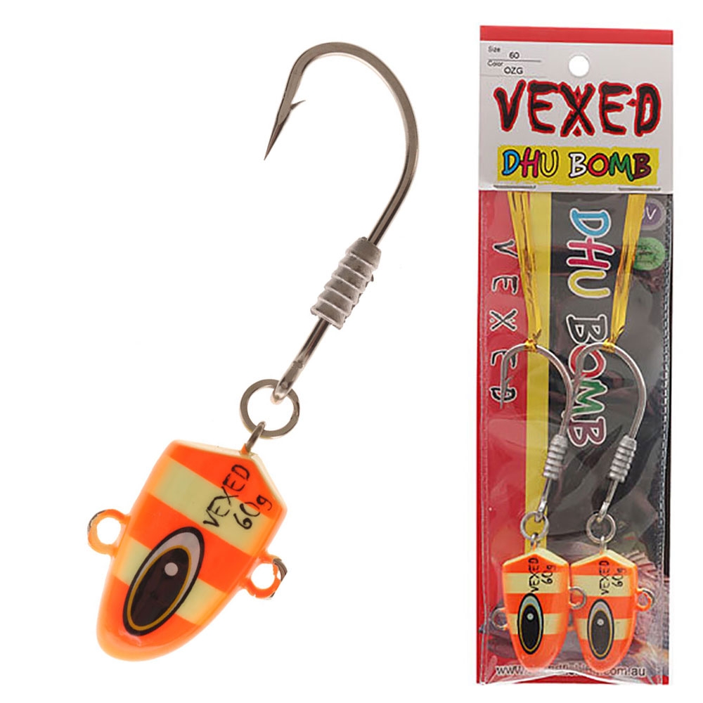 Vexed Dhu Bomb Jig Head Orange Glow 60g Qty 2
