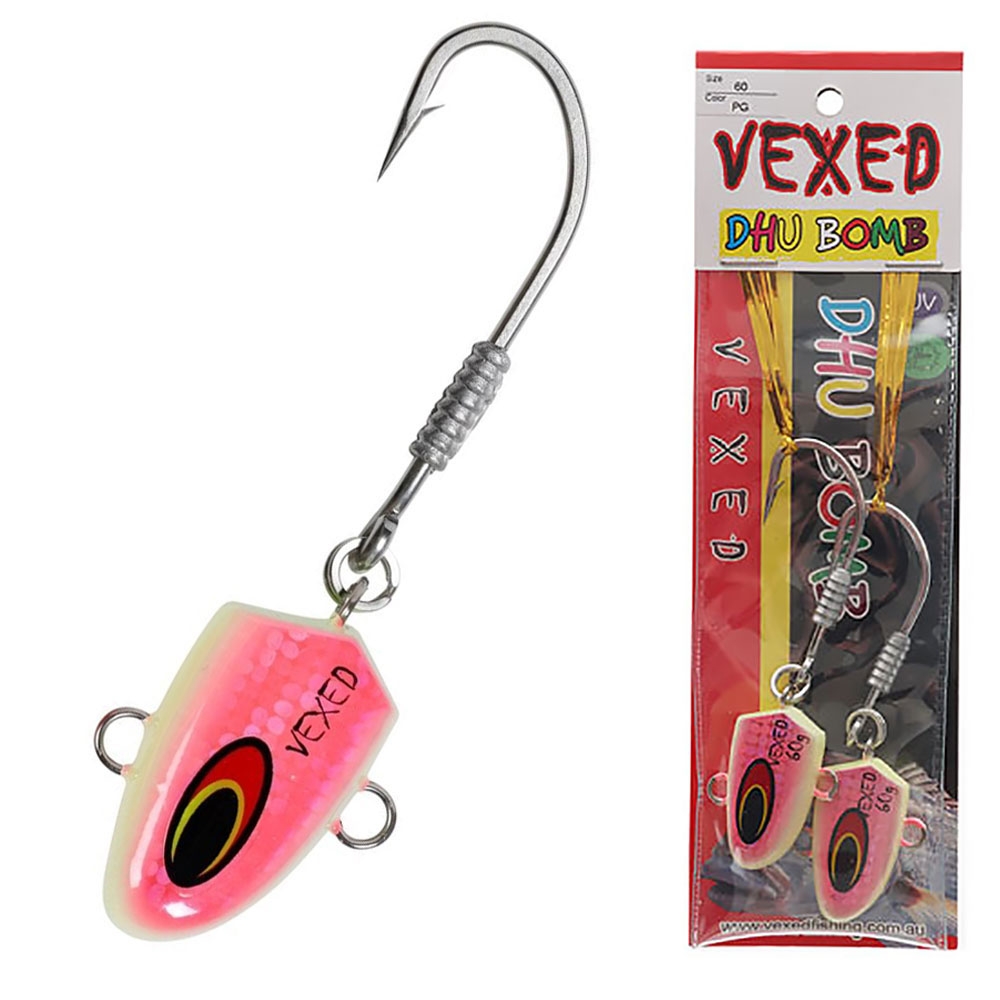 Vexed Dhu Bomb Jig Head Pink Glow 60g Qty 2