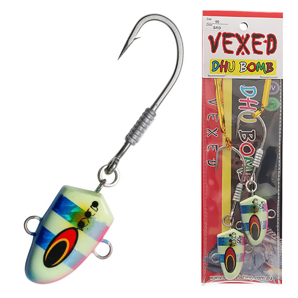 Vexed Dhu Bomb Jig Head Sardine Glow 60g Qty 2