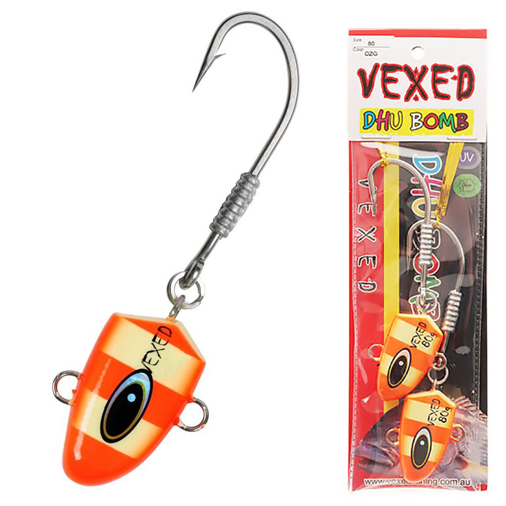Vexed Dhu Bomb Jig Head Orange Glow 80g Qty 2