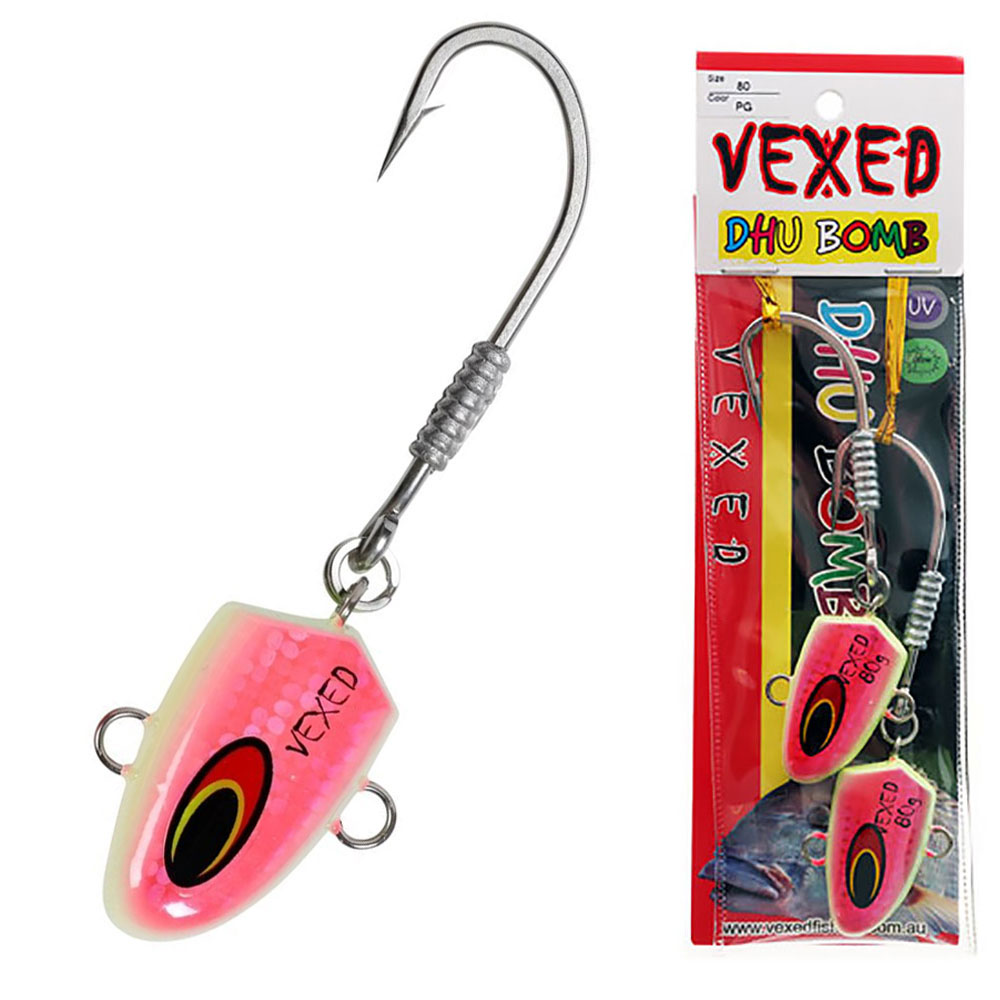Vexed Dhu Bomb Jig Head Pink Glow 80g Qty 2