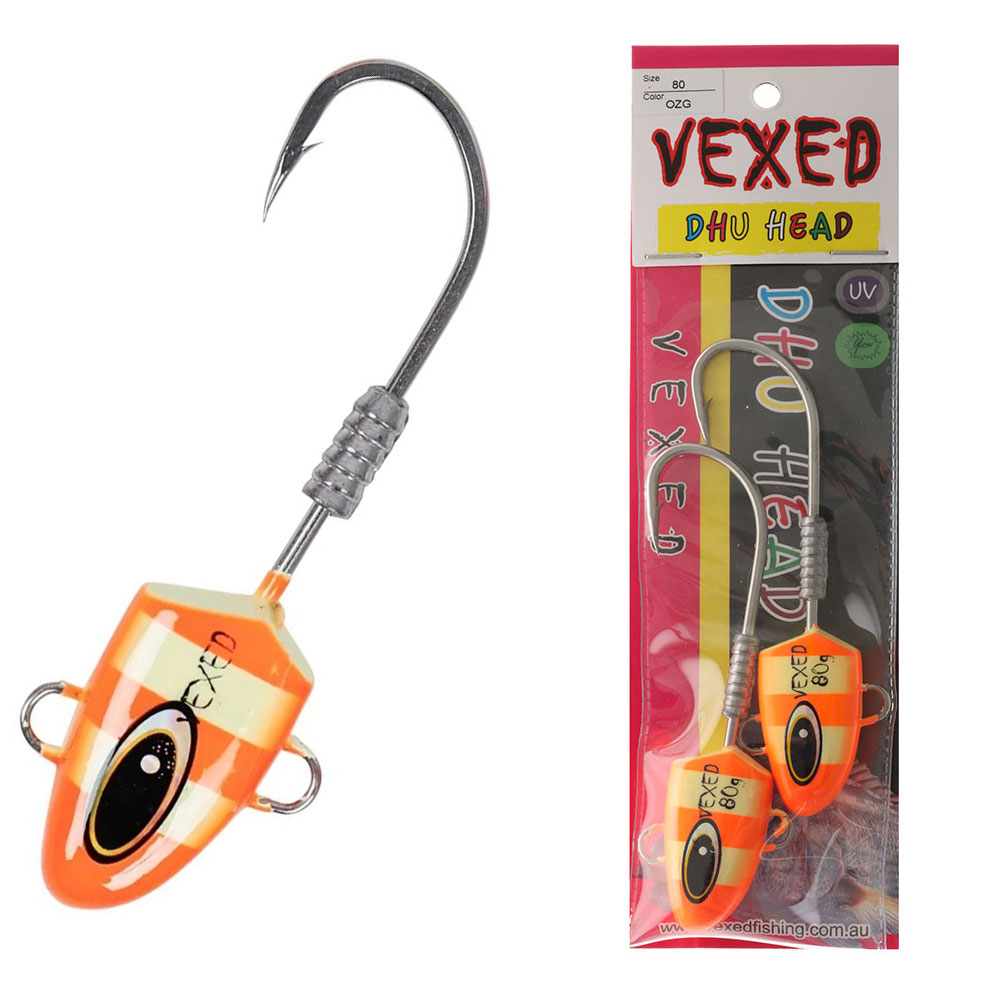 Vexed Dhu Head Jig Head Orange Glow 80g Qty 2