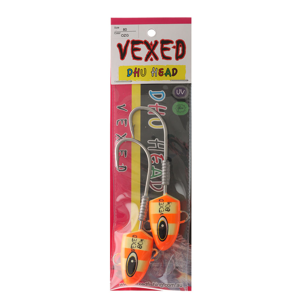 Vexed Dhu Head Jig Head Orange Glow 80g Qty 2