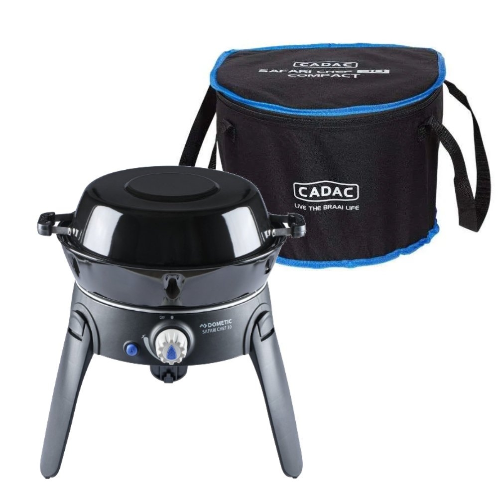 Dometic Cadac Safari Chef 30 Portable Gas Cooker BBQ Grill with Hot Plate