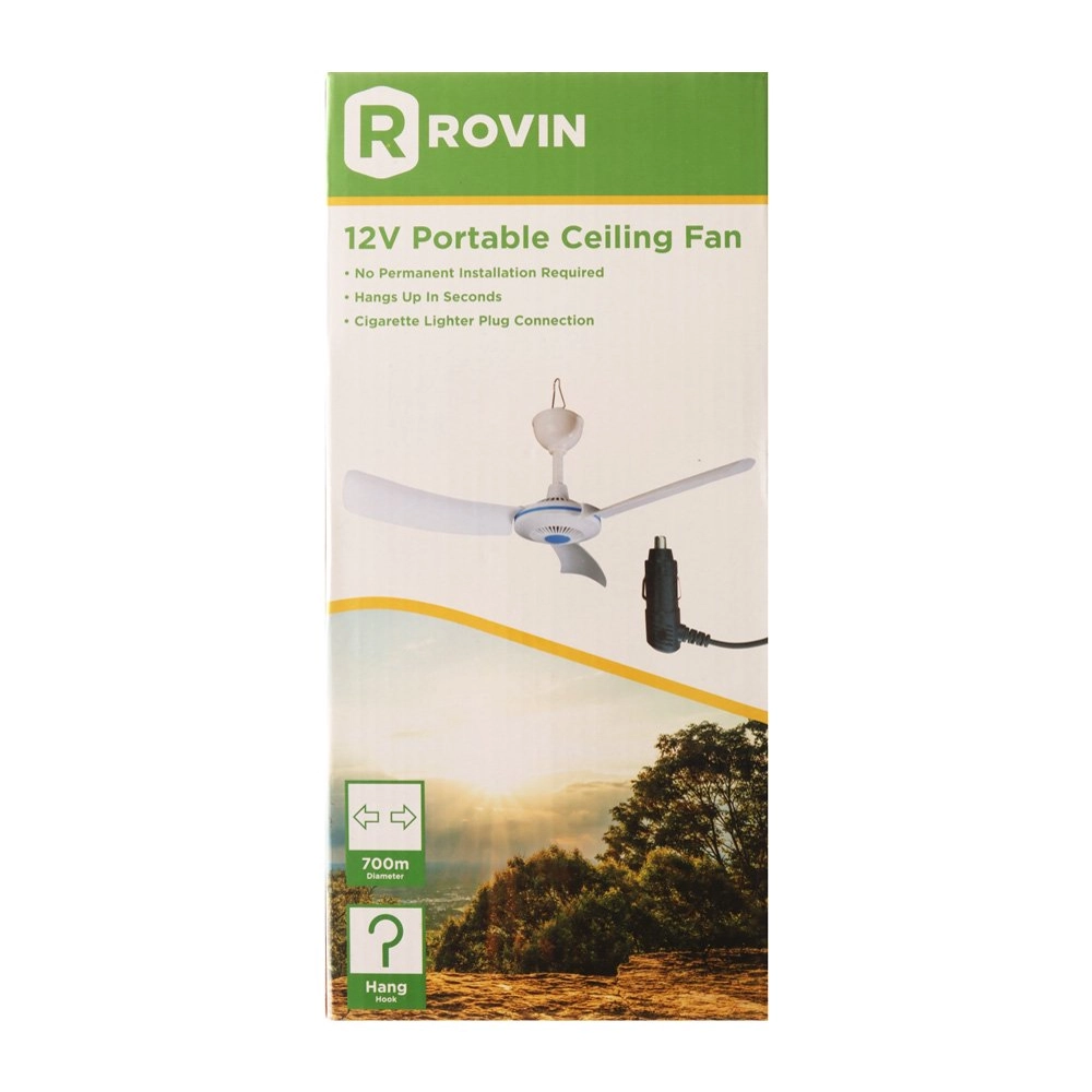 Rovin Portable Ceiling Fan with Cigarette Lighter Plug 12VDC Rovin Portable Ceiling Fan with Cigarette Lighter Plug 12VDC