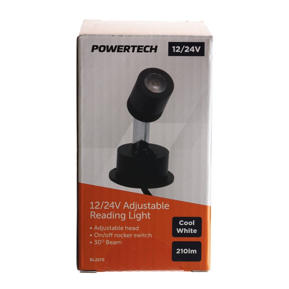 Powertech LED Reading Light 10-32VDC 3W Black