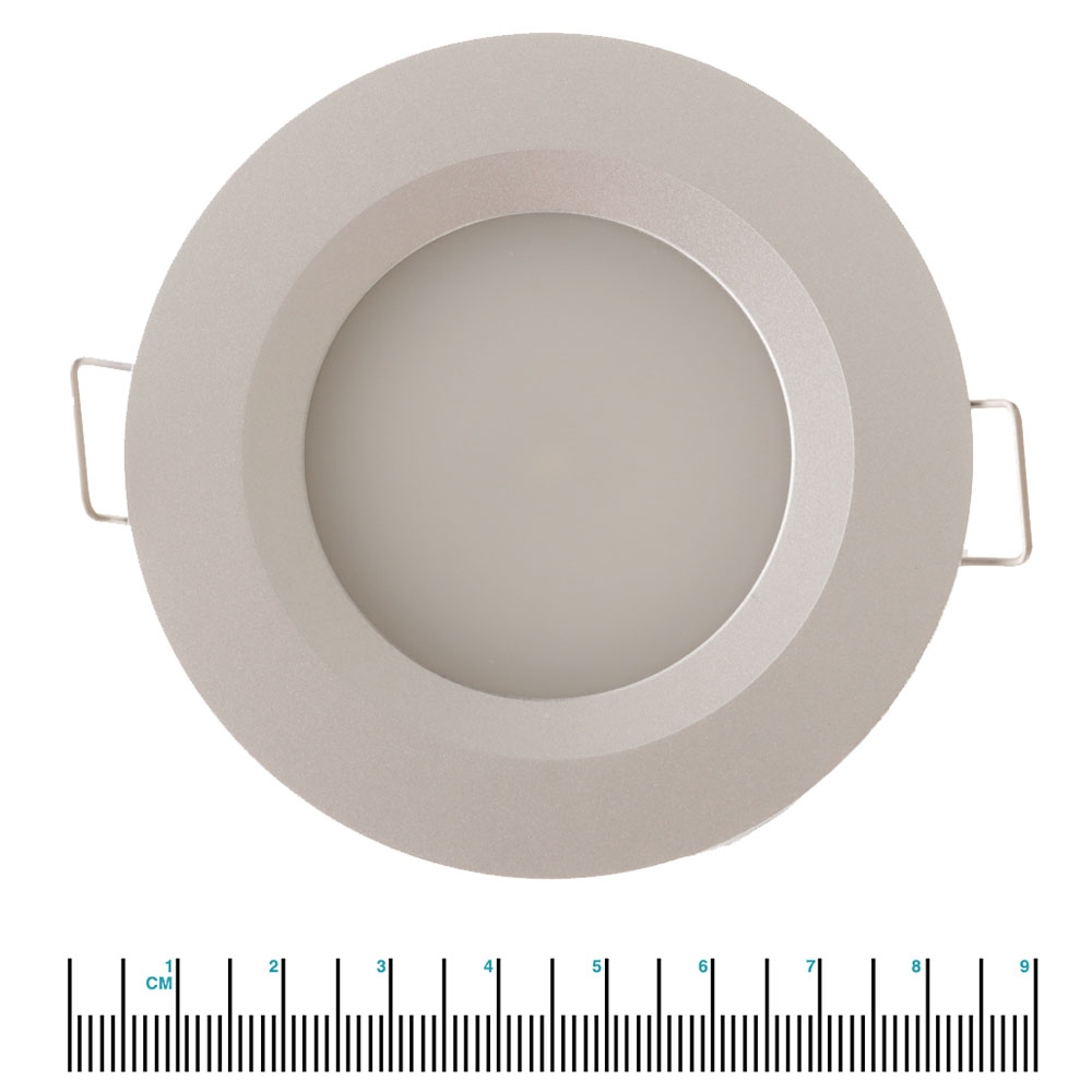 LED Downlight with Push Button Diffuser 11-16VDC 2W Silver