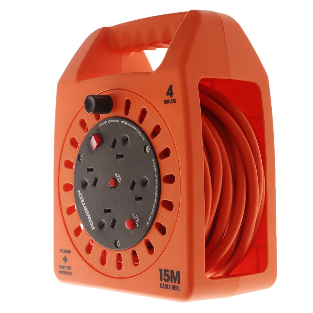 Powertech 4-Socket Power Board with Extension Lead 15m